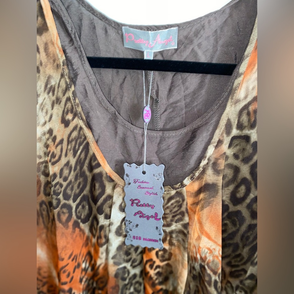 NEWwTags Pretty Angel Medium Women Sheer Sleeveless Tunic Vintage Silk Blend - Picture 7 of 8